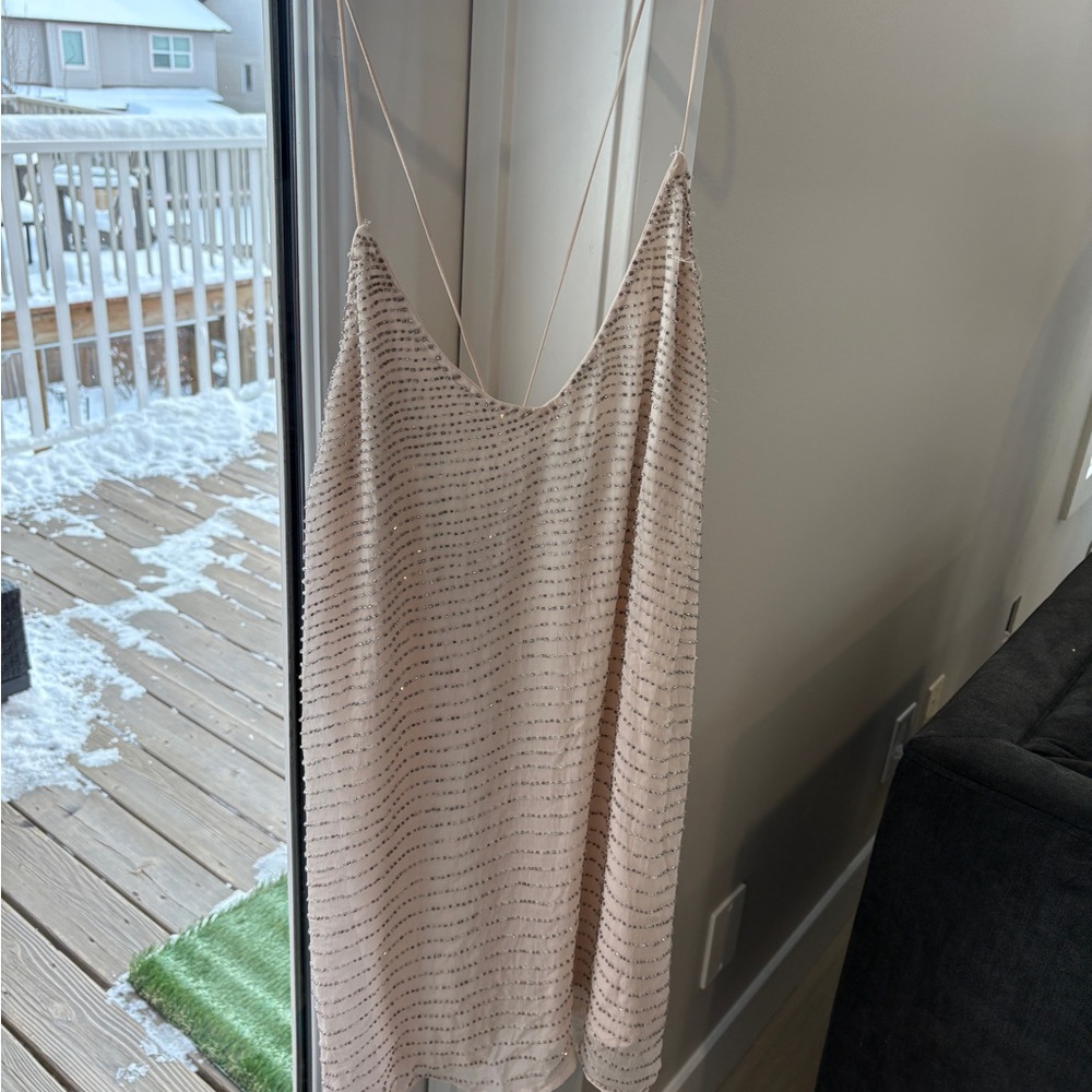 Marciano Cream Dress with glass beads